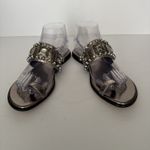 Vince Camuto Sandals Amarilis Metallic Snake Jeweled Studded Toe Loop Size 8 M Photo 7