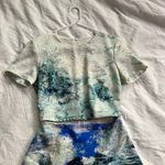Bec & Bridge  blue watercolor cut out short sleeve mini dress 4 Photo 7