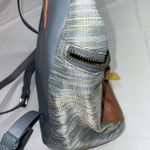 Kelsi Dagger KELSI‎ DAGGER Brooklyn Blue Brown Leather And Canvas Backpack Photo 7