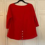 Soft Surroundings  gauze bar harbor button front 3/4 sleeve top Photo 2