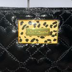 Betsey Johnson  Large‎ Faux Leather Black and Gold Quilted Wristlet Photo 4