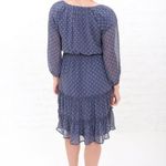 MikaRose  Blue Floral Polka Dot Bohemian Mini Dress Boho Casual Spring Large Photo 5