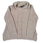 Jeanne pierre  Women’s Cotton Knit Cowl Neck Sweater - Cream Size Large Photo 0