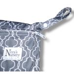 Noras Nursery Wet Bag Diaper Laundry Swim Suit Pouch Stroller Double Zip Gray Photo 3