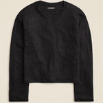 J.Crew  New Relaxed Linen Long-sleeve T-shirt Black Photo 0