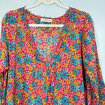 Natural Life  L/XL Boho Floral Cotton Tunic Dress Cover Up Lightweight India Photo 2