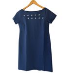 Chiara Boni  Navy Rosario Shift Dress Grommet Detail Size 8 Photo 1