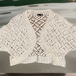 a.n.a  Women's 1X Cream‎ Crochet Knit Open Front Cardigan Shrug Sweater Top fairy Photo 0