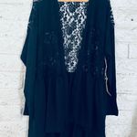 Paper + Tee  Womens Open Front Cardigan Size 3X Black Floral Lace Long Sleeve NWT Photo 9