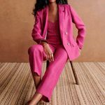 Sézane Sezane Christie peony pink Double-Breasted Women's Blazer jacket size 12 XXL Photo 0