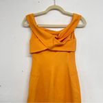 Halston Heritage  Marigold Orange Bodycon Strappy Cocktail Dress Womens S Mini Photo 8