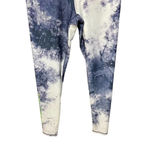 Peloton Terez x  Navy Blue Tie Dye Leggings Green Logo Size‎ Medium Photo 3