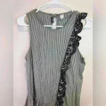 BP‎ Nordstrom Women’s Ruffle Tank Black/White Stripe Dress Size S White Photo 3