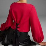 Anthropologie Maeve Corset Sweatshirt Balloon Sleeves in Raspberry Pink, Size XS Photo 12