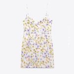 ZARA Bloggers Fav Multicolor Floral Sweetheart Neckline Mini Dress Sz L Cotton Photo 6