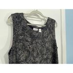 Chico's  Tank Top XL Liquid Knit Black Silver Dotted Cyber Grunge Whimsygoth Photo 1