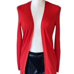ZARA NWT  Lightweight Pleated Open Front Cardigan Orange Small Photo 6