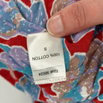 Anthropologie Love the Label Bouquet Smocked Tiered Ruffle Skirt Maxi Dress Blue Red Floral Photo 5