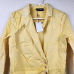 Retrofête Retrofete Willa Dress in Lemonade Yellow Large Mini 3/4 Sleeves Button NWT Denim Photo 2