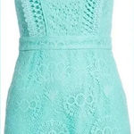 Nordstrom ADELYN RAE Shayna Mixed Lace Fit & Flare Dress - Aqua Blue Size M NWTS $125 Photo 0