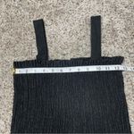 Socialite Black Linen Blend Sleeveless Smocked Peplum Tank Top Extra Small Photo 8