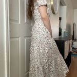 WAYF  Plaza Ditsy Floral Tiered Cotton Cut-Out Maxi‎ Dress Sz Small Puff Sleeve Photo 3