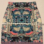 Champagne & Strawberry Floral Pencil Skirt Size Large Blue Photo 9