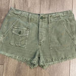 American Eagle  Green‎ Hi-rise Button-Fly Cut-Off Jean Shorts Size 6 Photo 0