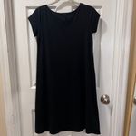 Eileen Fisher Classic Black A-Line Short Sleeve Dress Made SZ Small Photo 3