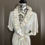 Pierre Cardin  Vintage Striped Ruffle Robe Photo 2
