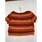 BCBGMAXAZRIA BCBGeneration vibrant stripes scoop neck crop soft jersey knit large  (b4) Photo 5