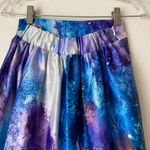 CHOiES  sz M blue abstract midi flare‎ fairy Y2k skirt Photo 4