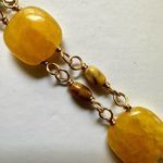 Yellow calcite tigers eye crazy lace agate Y necklace Photo 7