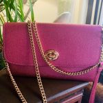 Coach Authentic metallic Crossgrain leather turnlock flap wristlet/Crosby Photo 2