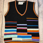 VTG 70s Sweater Bee Banff Geometric Sweater Vest Womens Size M Retro Knit Indie Black Size M Photo 0