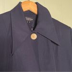 J. Peterman Lightweight Navy Wool Point Collar Single Button Coat Size‎ 10 Blue Photo 1
