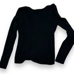 Moth Anthropologie Black Faux Wrap Ribbed Knit Sweater Photo 1