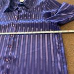 Bonworth  Women’s Purple Striped Button Down Shirt Lightweight Size Medium Photo 8