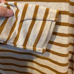 Ampersand  Ave Women Tan & Beige Stripe Cowlneck Drawstring Sweatshirt Very New L Photo 5