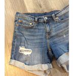 Levi Size 28 destroyed cuff shorts stretchy 4" inseam comfy Blue Photo 3