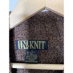 Vintage Sweater Womens Large VNeck Wool Blend Kangaroo Pocket Brown In Knit Photo 4