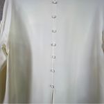 ZARA Scarf Collar Long Sleeve Blouse in a Cream Color The Cuffs have 3 Button Photo 5