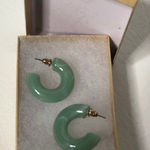 Ceramic faux jade earrings sophisticated style NIB Green Photo 0