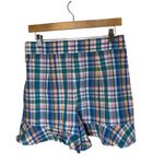 Sézane Sezane Dorian Shorts Careo Plaid Size 40 US 8 Ruffle Hem Colorful Preppy Twee Photo 3