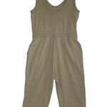 Everlane  French Terry Crop Jumpsuit Women M Khaki Elastic Waist Everyday Organic Photo 1