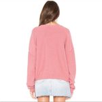 Free People  Take Me Places Pink Oversized V-Neck Sweater Extra Small Photo 2