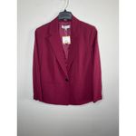 Kasper  Plus Size 16W Burgundy Career Business One-Button Blazer Photo 2