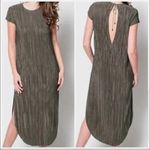 Sabina Musayev Textured Renaissance Midi Dress Olive Green Size M Photo 2
