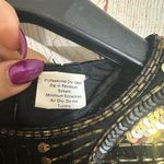 Vintage 100% Silk Sequin Beaded Gold Black 12p Midi Dress Size 12 Photo 5