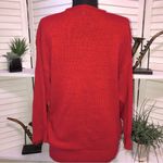 Vintage 80s Red Black Floral Embroidered Cotton Knit Sweater S Photo 5